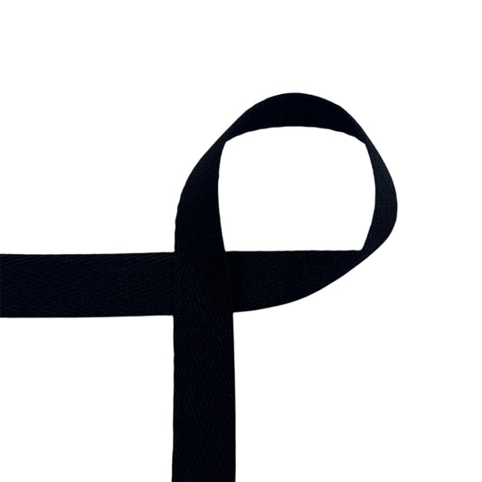 Noir - Ruban sergé (Twill) 20 mm