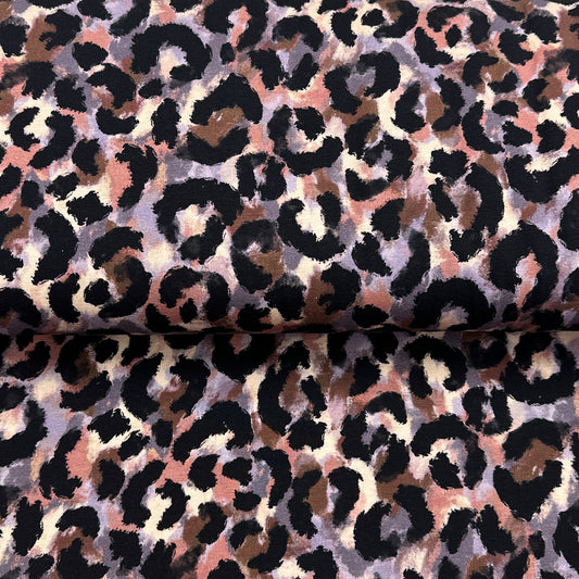 Fin de rouleau 38 cm - Léopard rosé - Jersey imprimé digital