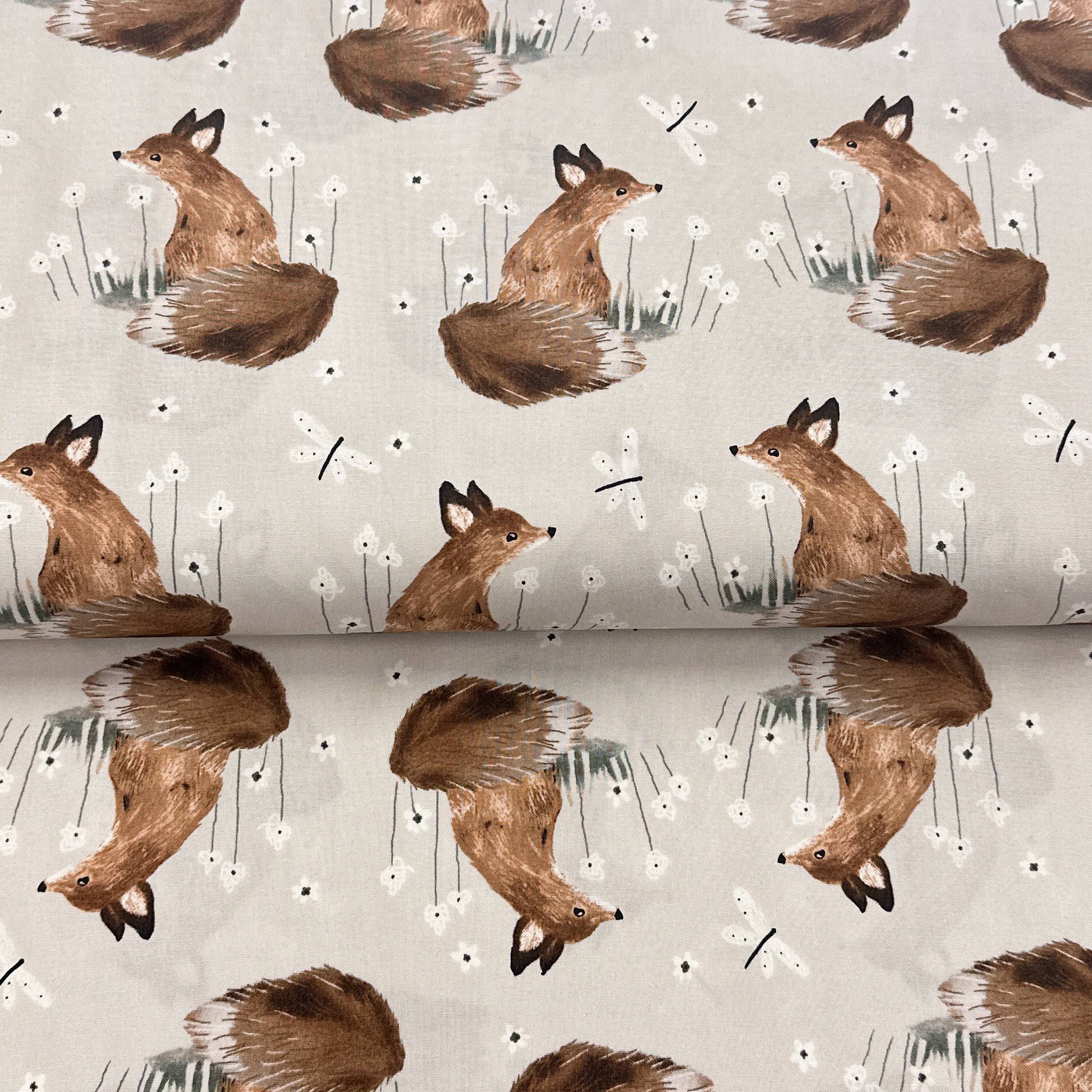 Renards crème- Figo Fabrics - Coton courtepointe imprimé