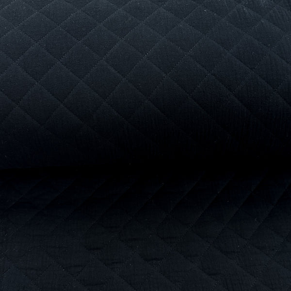 Noir - Double gaze matelassée carreauté réversible