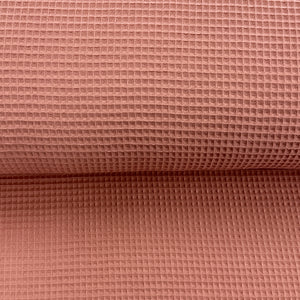 Rose corail - Coton gaufré