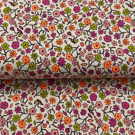 Fleurs néon - Jersey imprimé