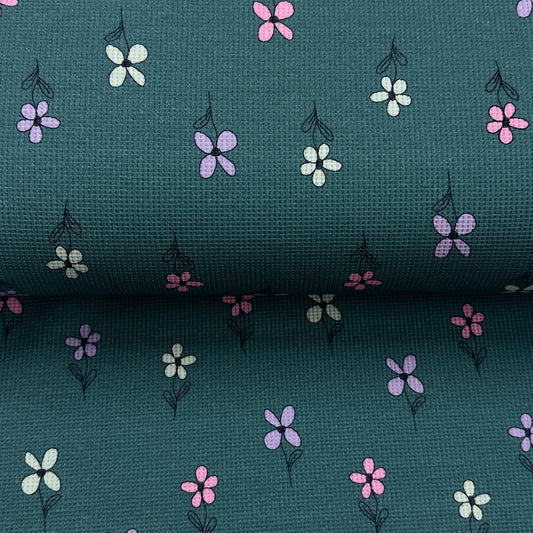 Expressives pétrole - Jersey gaufré imprimé