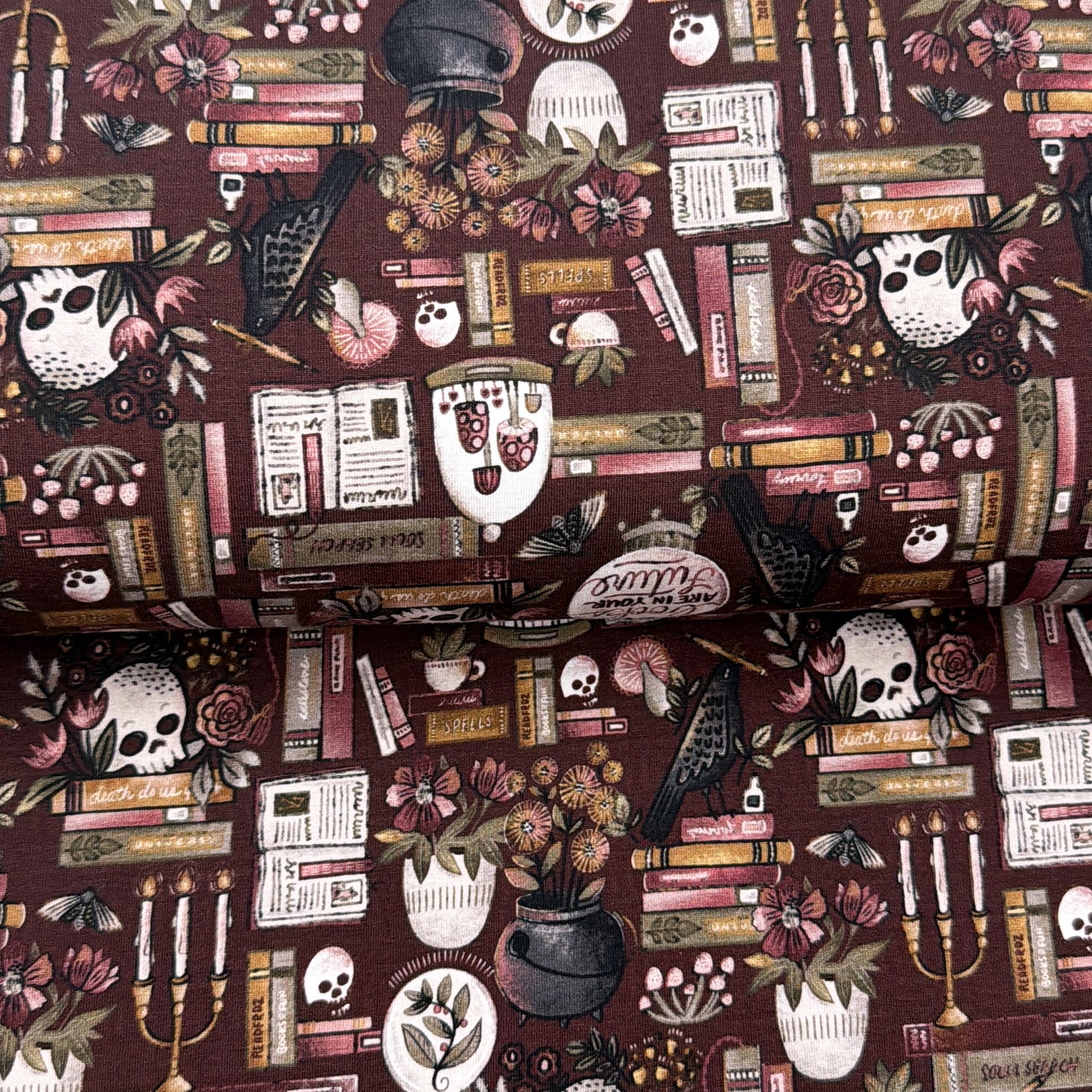 The Forbidden Library Burgundy - NON NON OUI - Printed Jersey