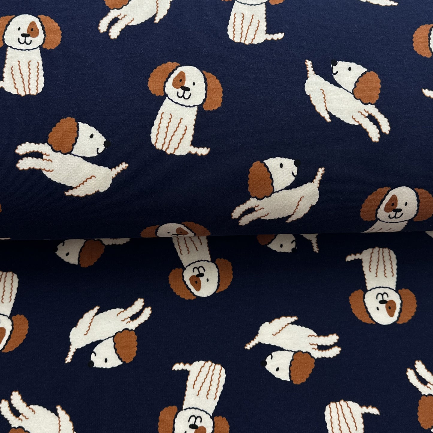 Chiens marine - Coton ouaté extensible imprimé