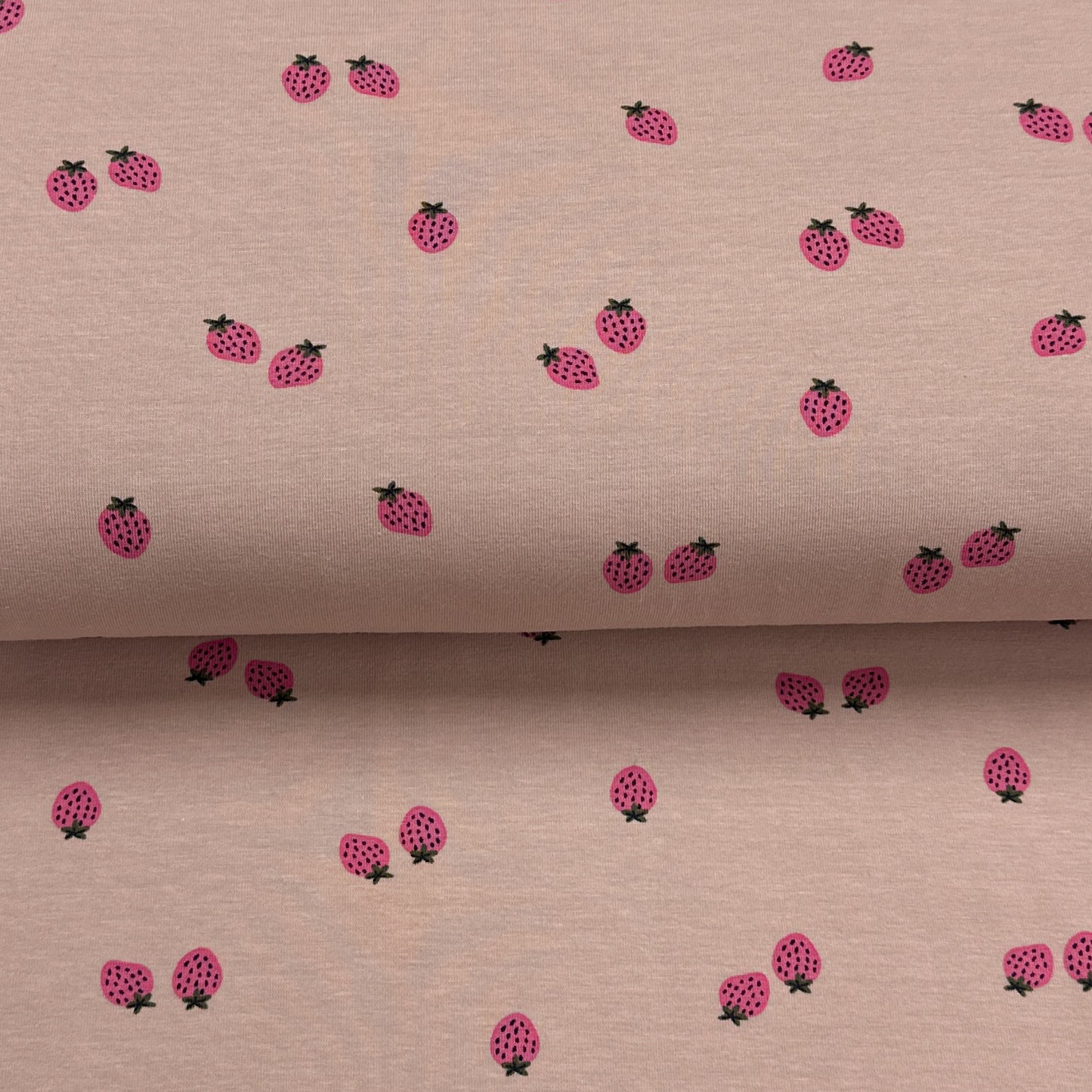 Minis fraises - Jersey imprimé biologique