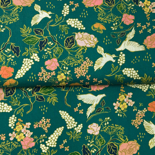 In the Garden Verdant - Monaluna - Organic Printed Poplin