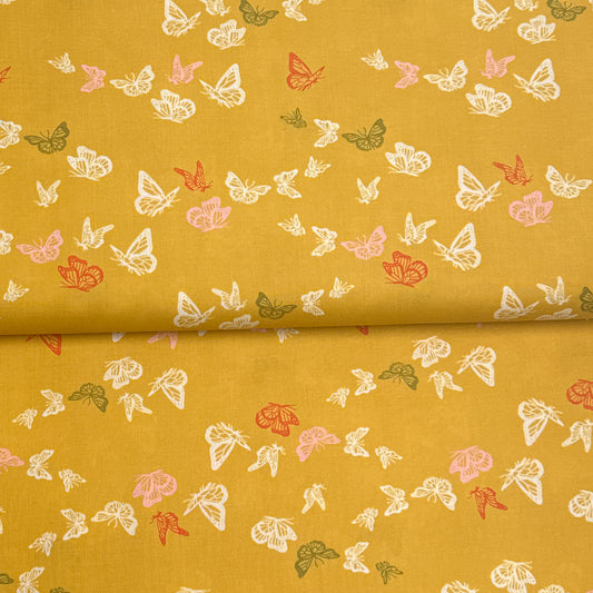 Yellow Migration - Monaluna - Organic Printed Poplin