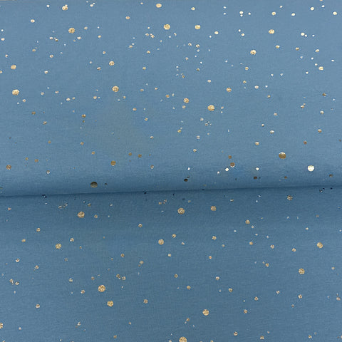 Pois or bleu pâle - Jersey imprimé