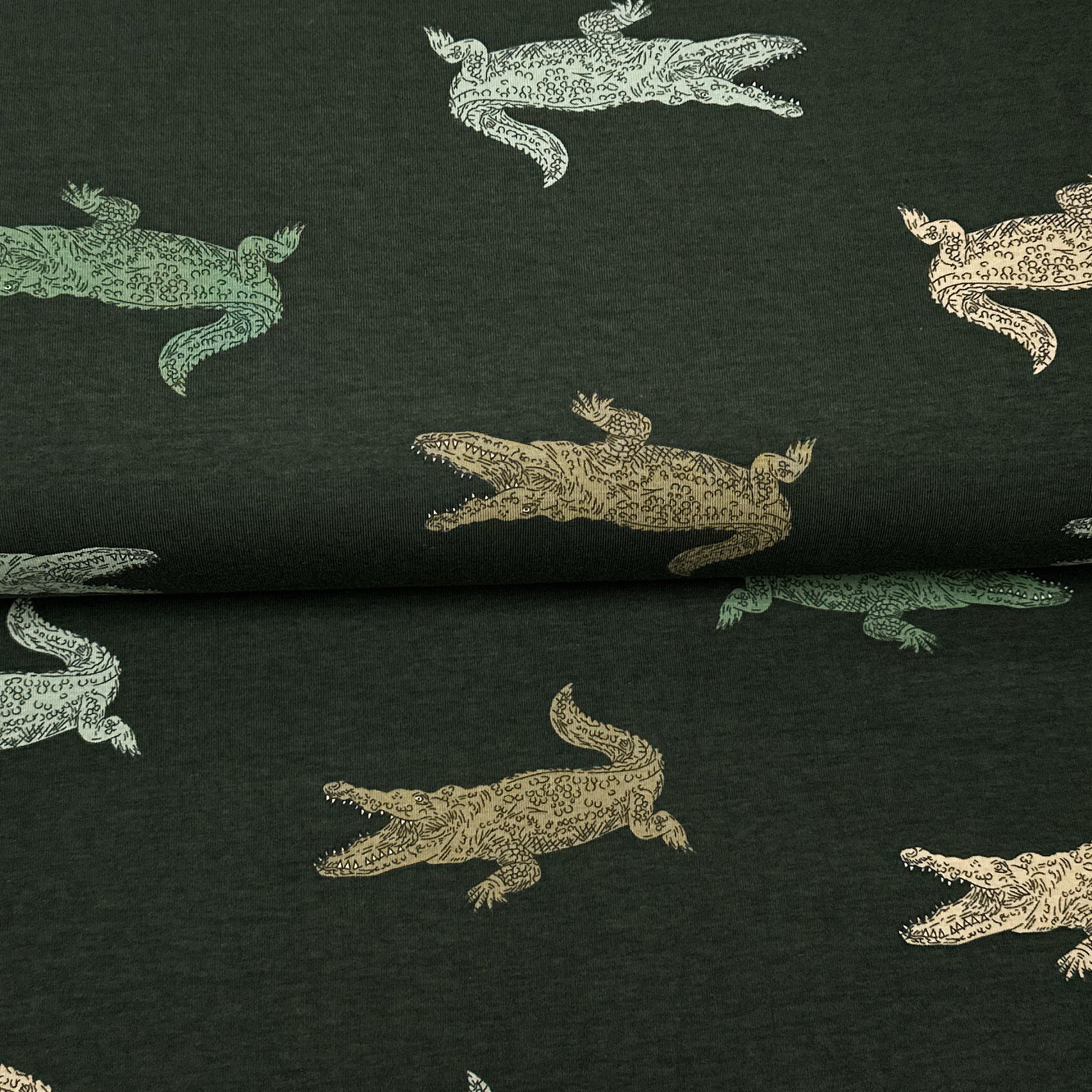 Crocodile vert - Jersey imprimé