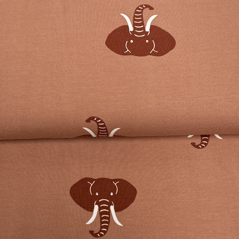 Éléphant abricot (Léger défaut) 150 cm - Jersey imprimé