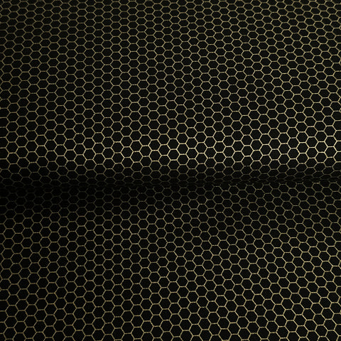 Hexagones or - Coton courtepointe imprimé