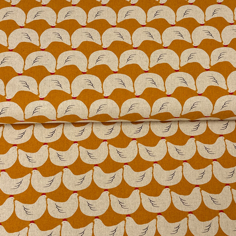 Poules orange - Canevas imprimé
