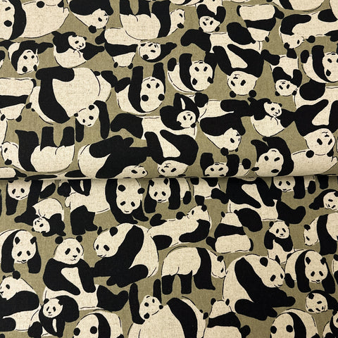 Pandas vert - Canevas imprimé