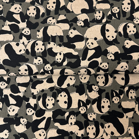Pandas gris - Canevas imprimé