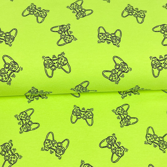 Neon yellow video games - French Terry print