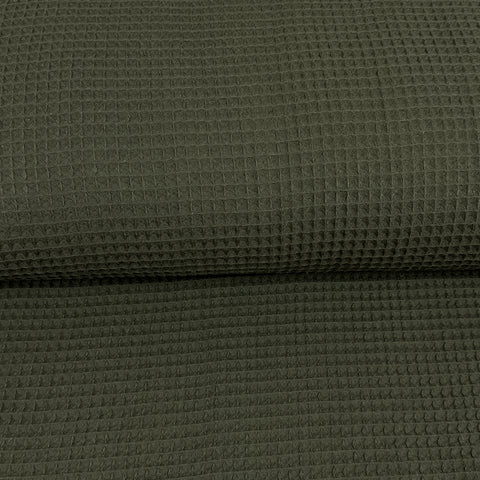 Khaki green - Waffled cotton