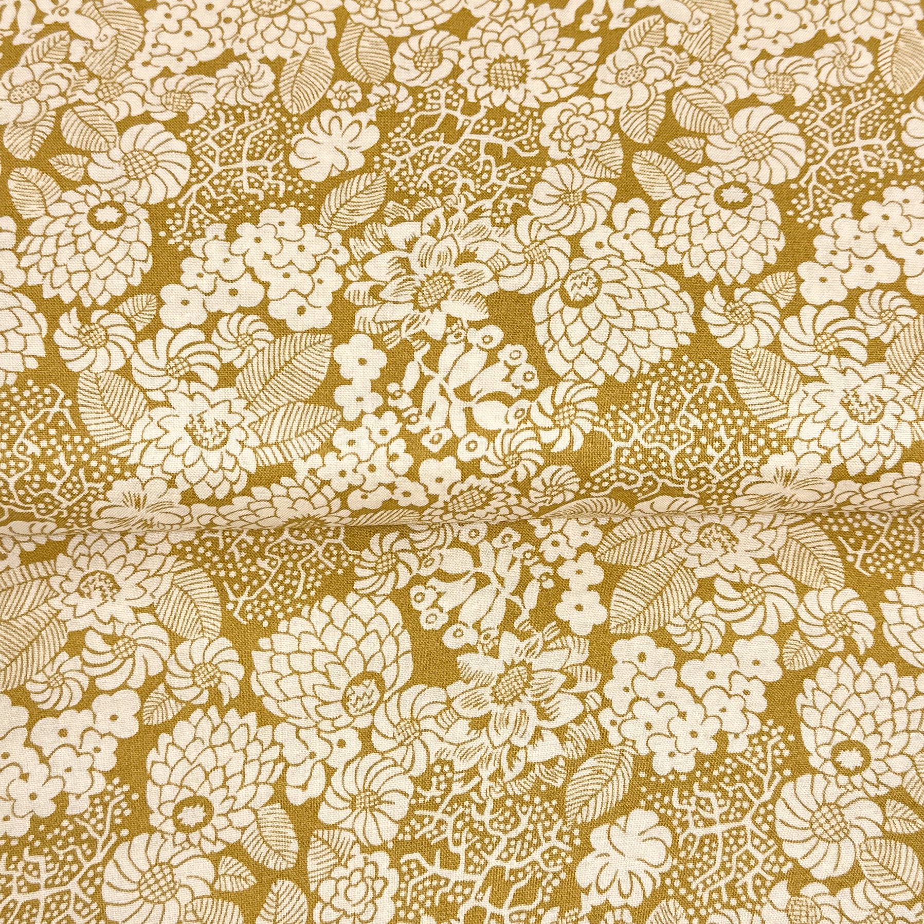 Jardin de dahlias jaune - Liberty Fabrics - Coton imprimé