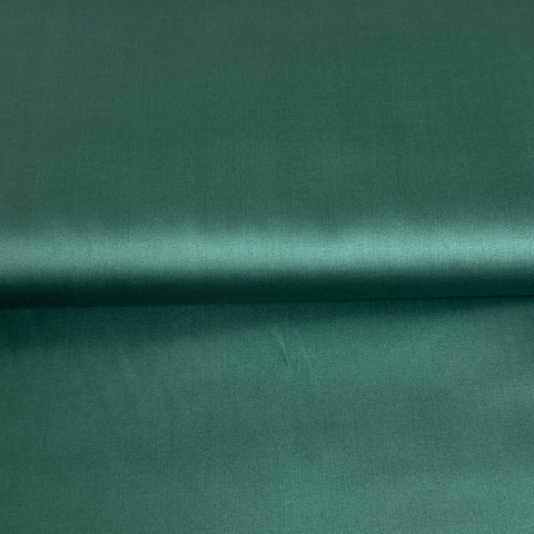 Dark green - Plain cotton satin