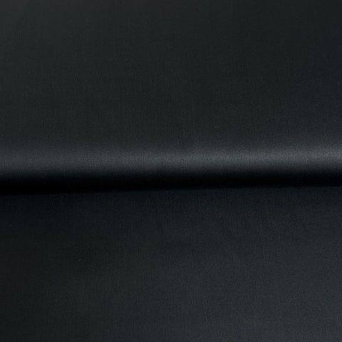 Black - Plain cotton satin