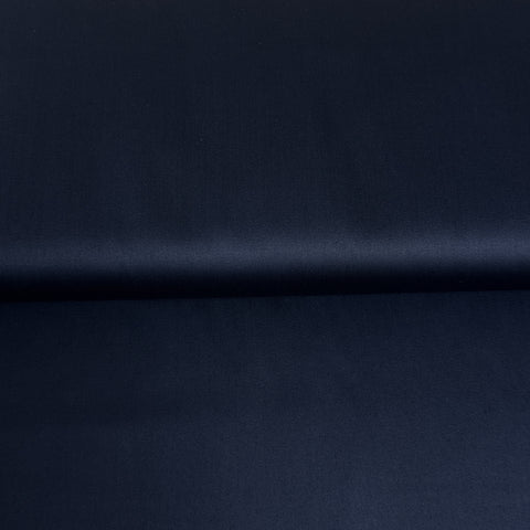 Navy - Plain cotton satin