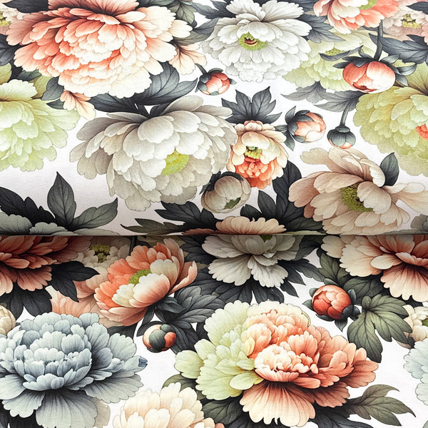 Large peonies - ERNST TEXTIL - Organic printed jersey