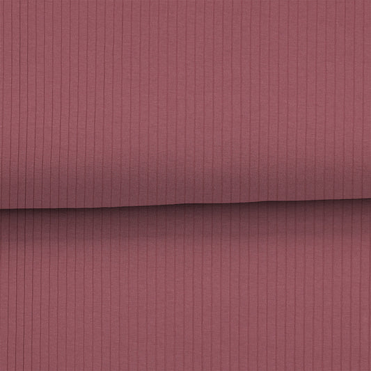 Rose blush foncé - Jersey LARGES côtes