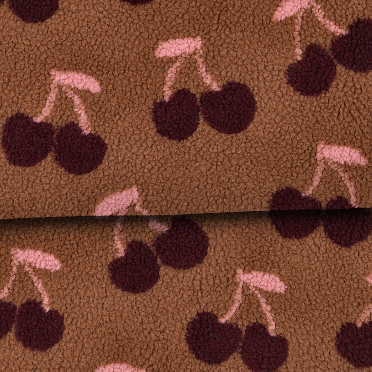Cerises brun - Teddy jacquard