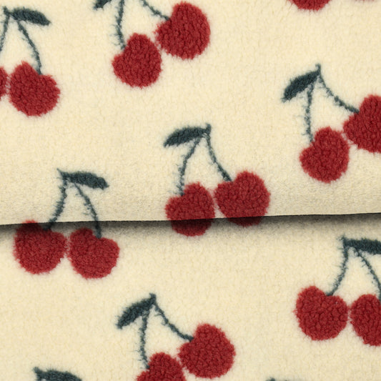 Cerises écru - Teddy jacquard