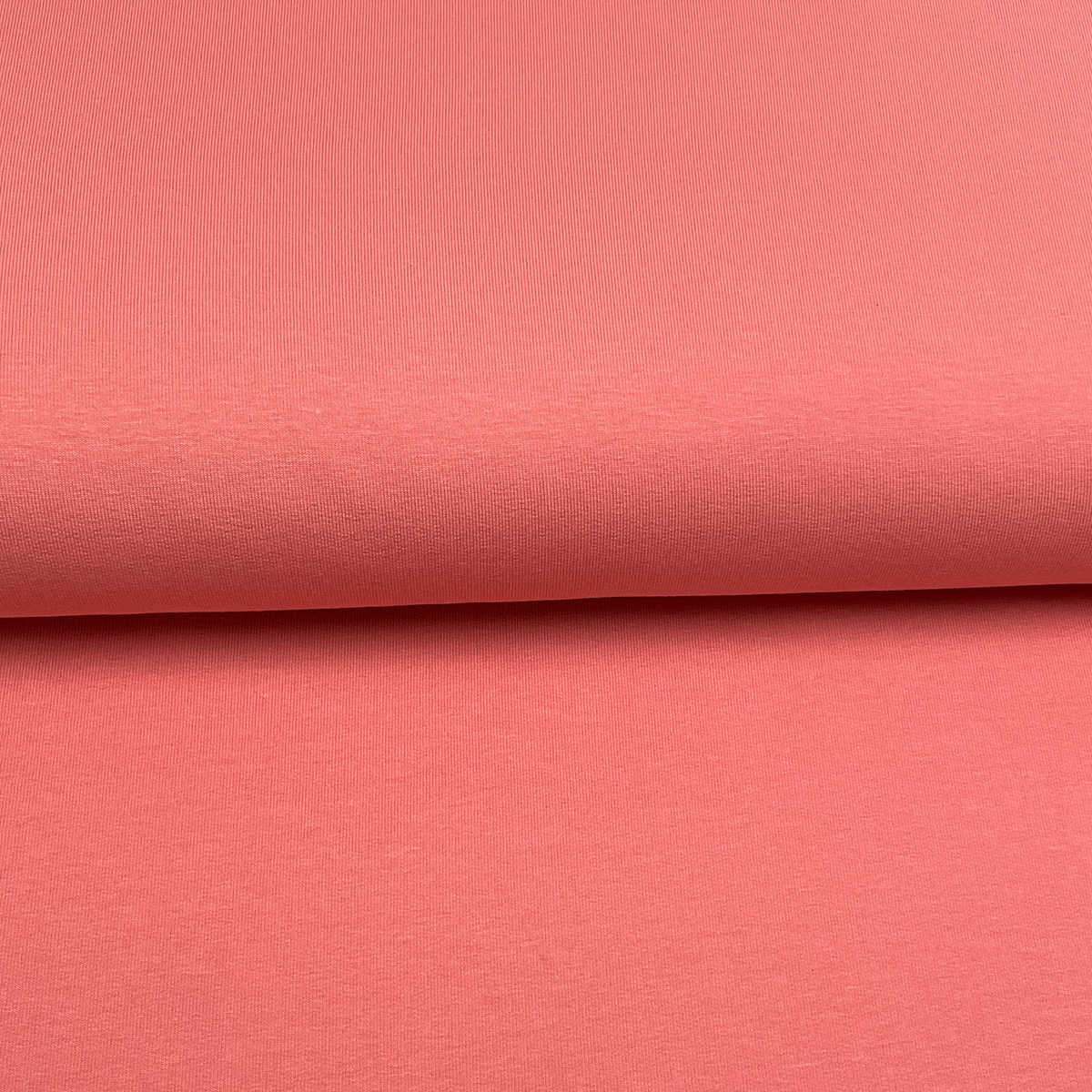 Non Collared Corail Fin de rouleau 32 cm - Corail - Coton ouaté biologique extensible uni ...