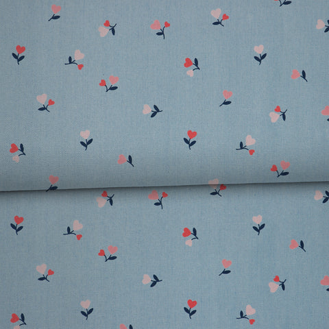 Coeurs rose - Denim motif
