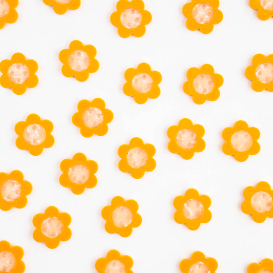Grands Boutons Marguerite Jaune 1"