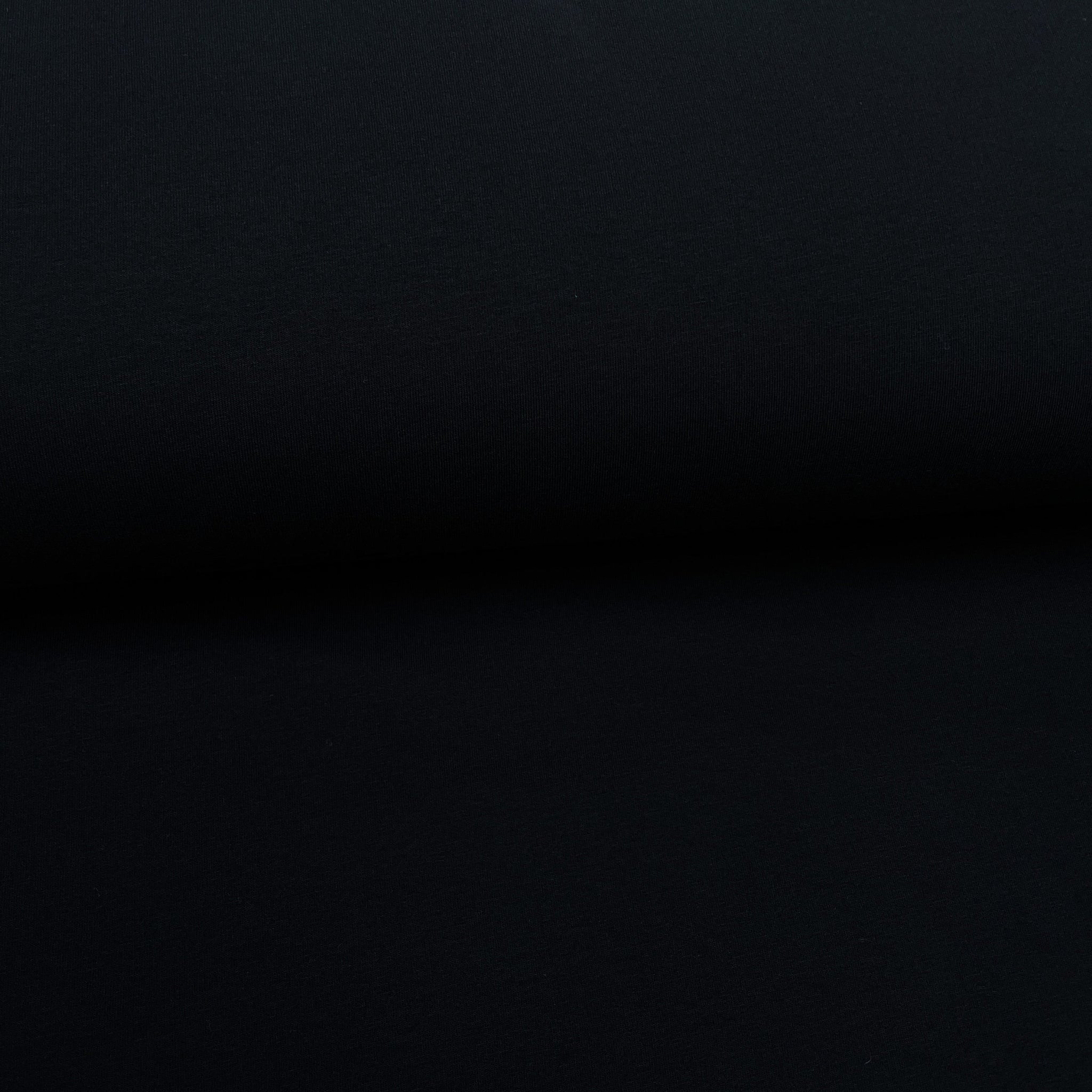 Fin de rouleau 17 cm - Noir - Coton ouaté biologique extensible uni