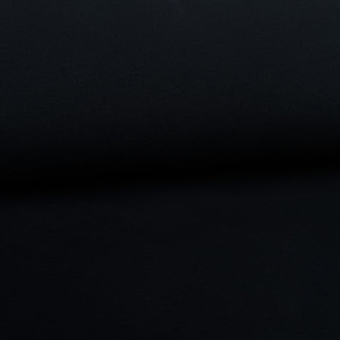 Fin de rouleau 17 cm - Noir - Coton ouaté biologique extensible uni