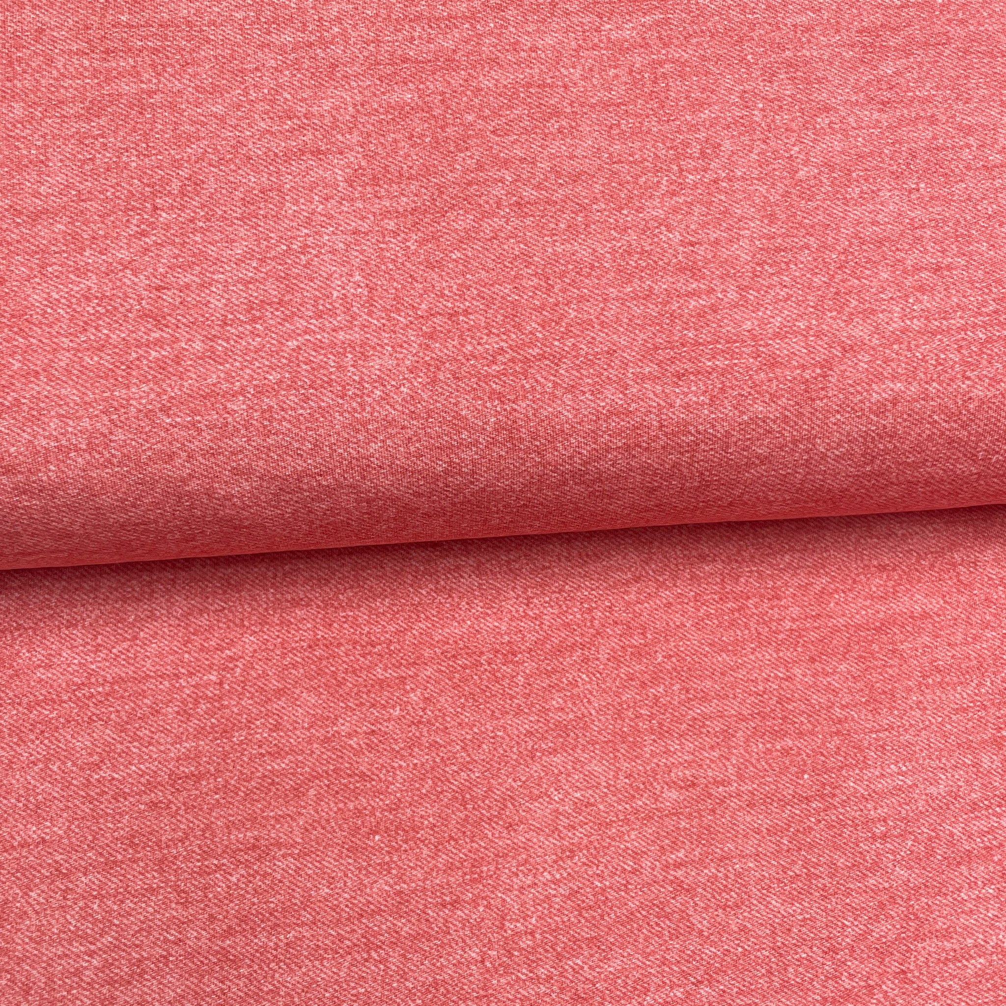 Fin de rouleau 74 cm - Style jeans corail - Jersey imprimé