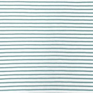 Ligné bleu vert d'eau et blanc 5 mm - Jersey ligné