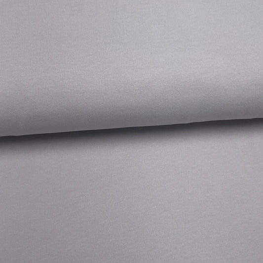 End of roll 14 cm - Misty Grey - Stretchy organic cotton fleece
