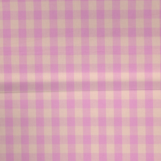 Carreaux Lilas/orange pâle - Coton teint sur fil