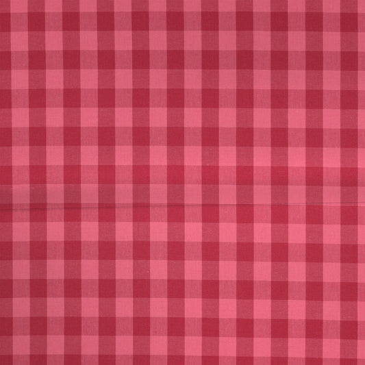 Carreaux Rose/bordeaux - Coton teint sur fil