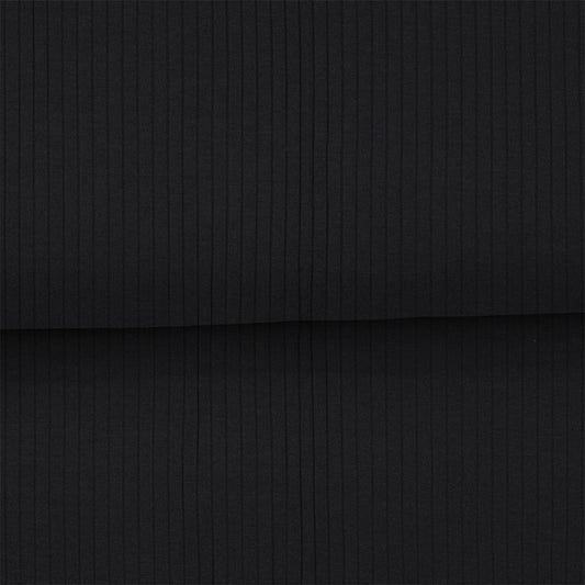 Noir - Jersey LARGES côtes