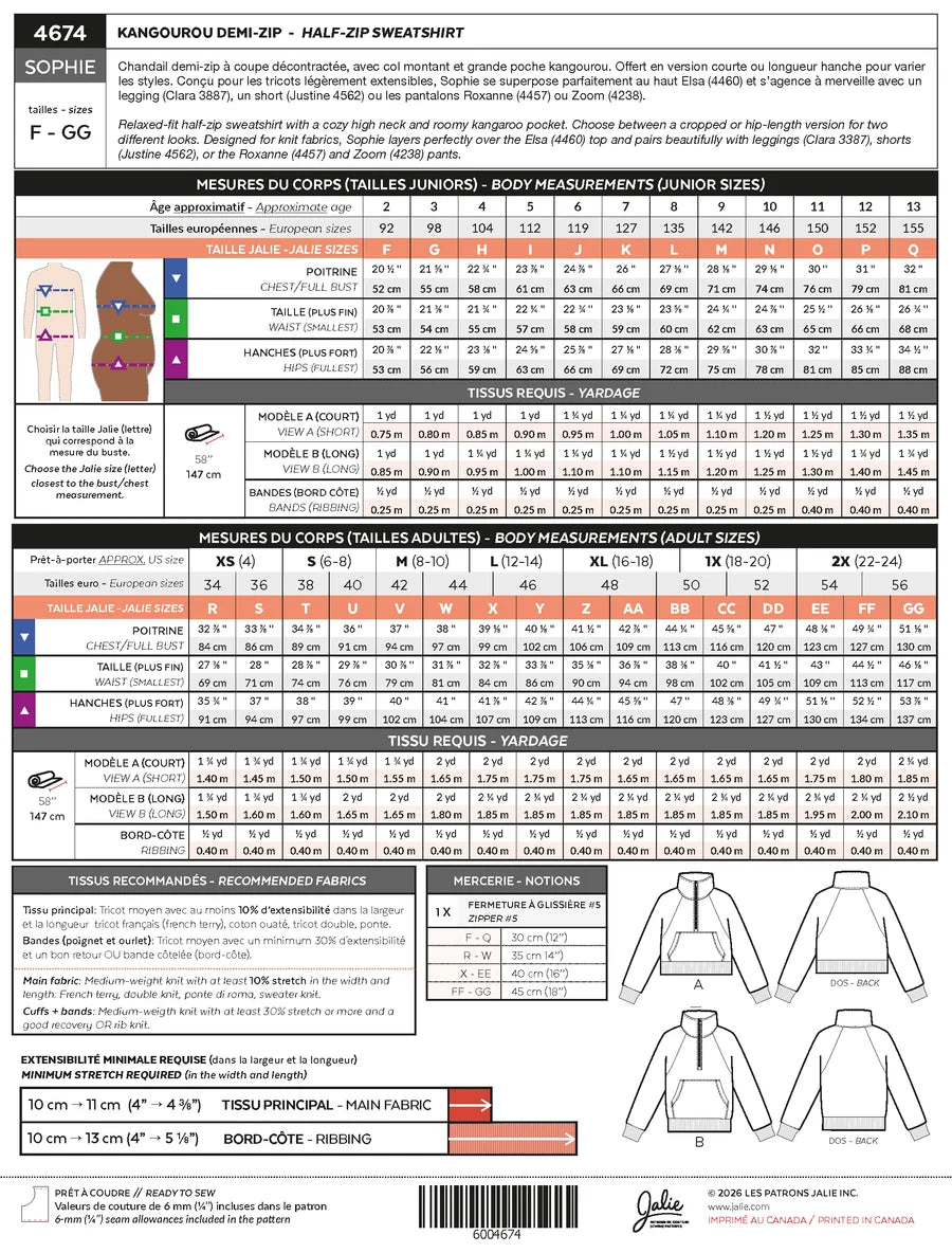 SOPHIE (4674) - JALIE - Haut demi-zip