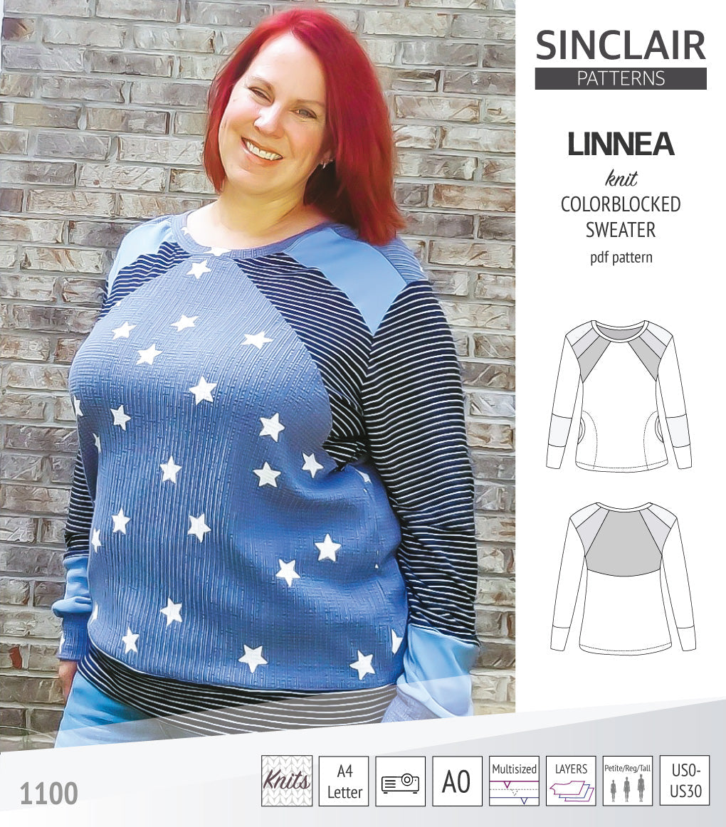 Linnea colorblocked sweater (PDF)