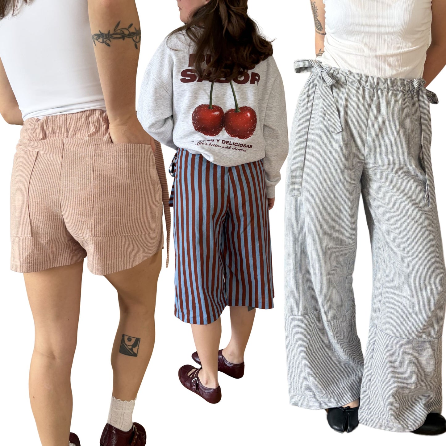 PT003 - Pantalon 3 en 1 à taille nouée