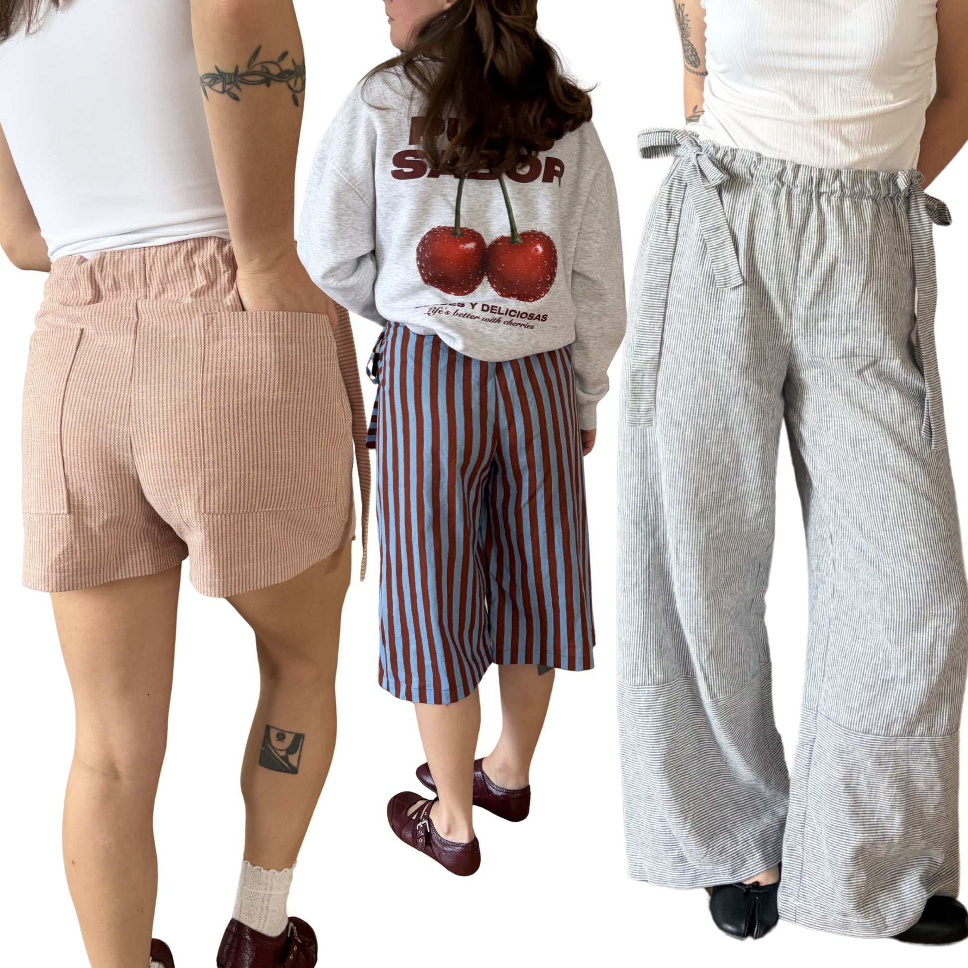 PT003 - Pantalon 3 en 1 à taille nouée