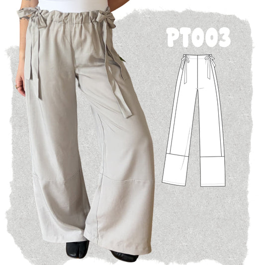 PT003 - Pantalon 3 en 1 à taille nouée
