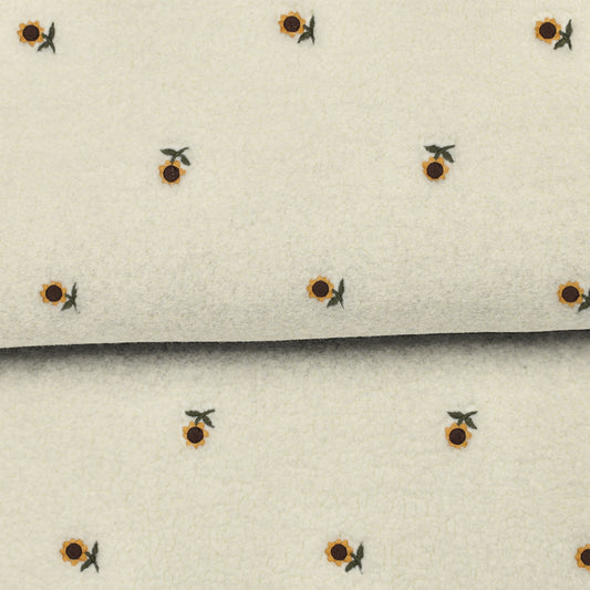 Tournesols - Teddy jacquard brodé de fleurs