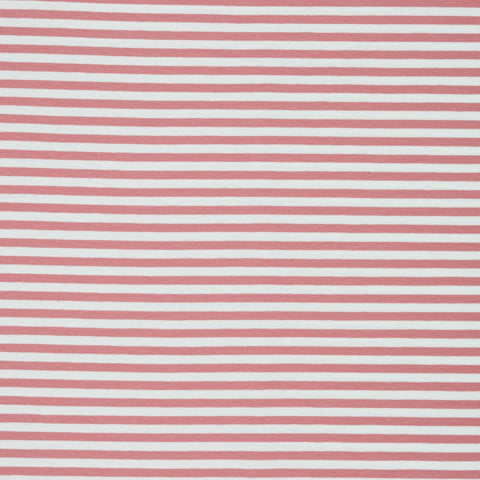 Striped pink and white 5 mm - Striped jersey