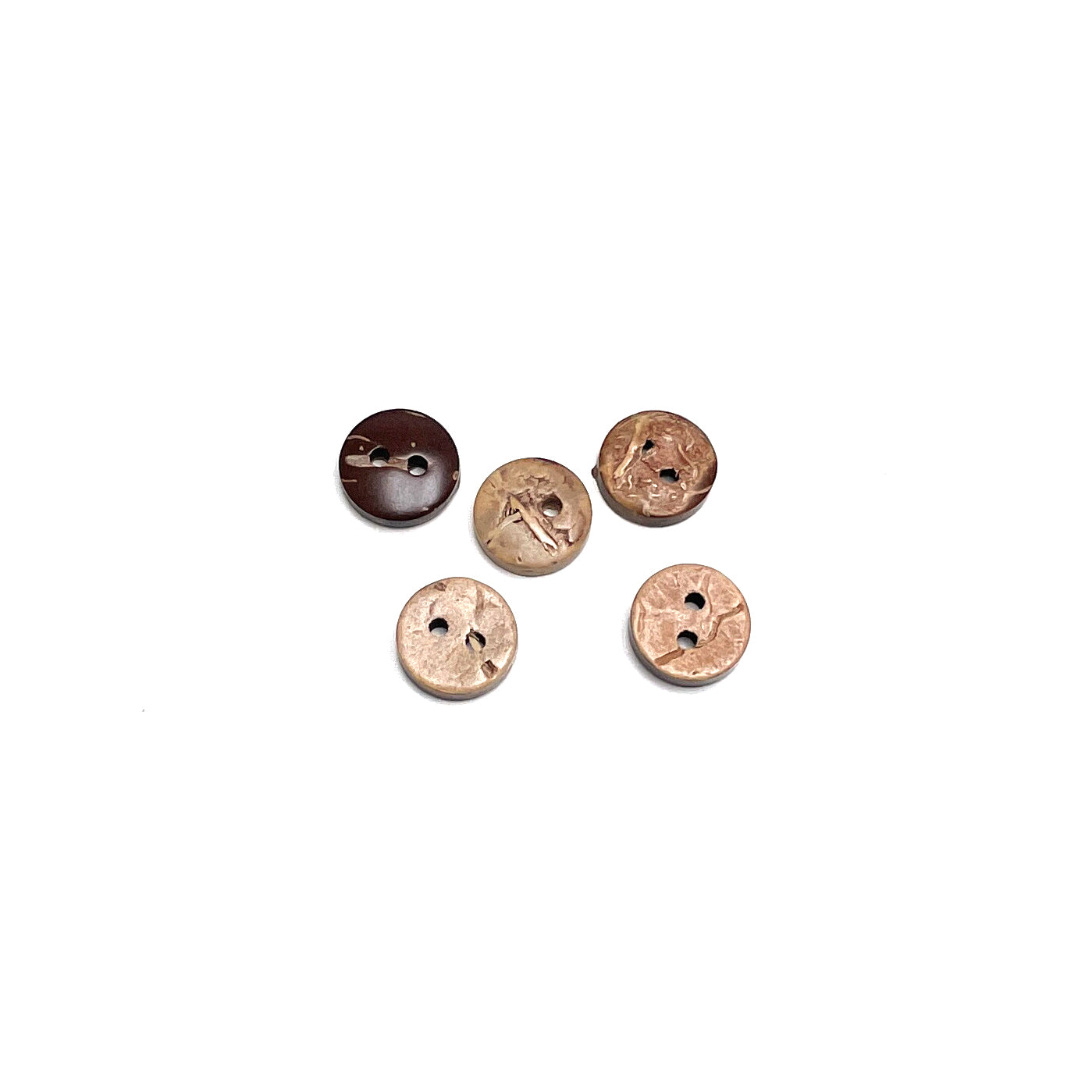 2-hole round button 10 x 2.5 mm - Coconut button