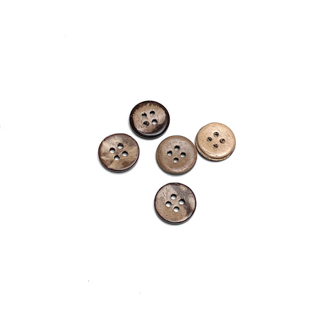 Round button 4 holes 15 x 3 mm - Coconut button