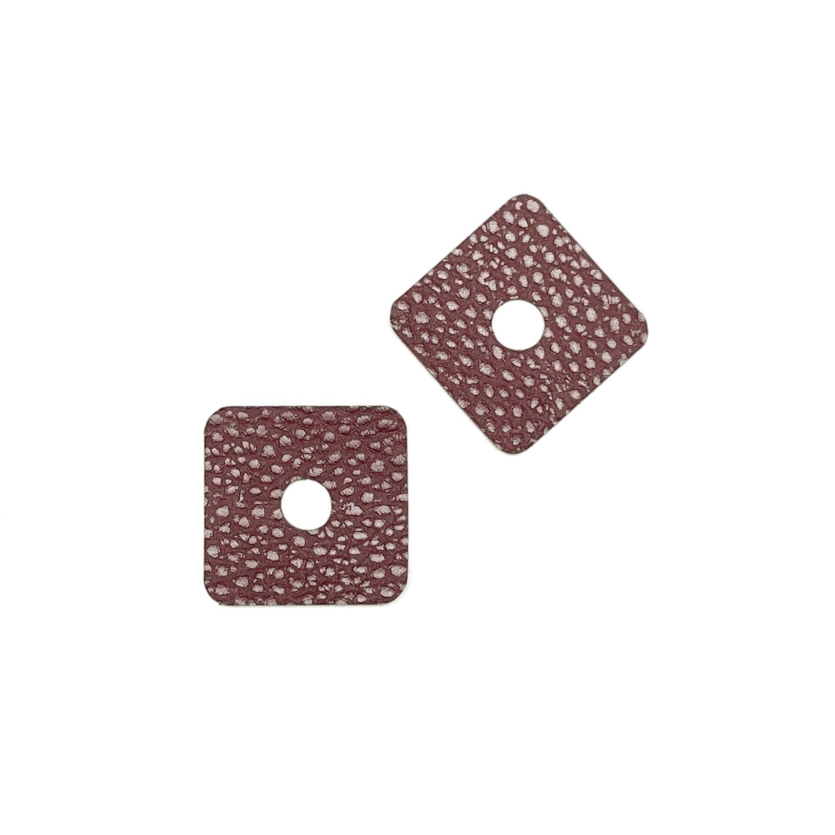 Faux Leather Eyelet Patches - Brown